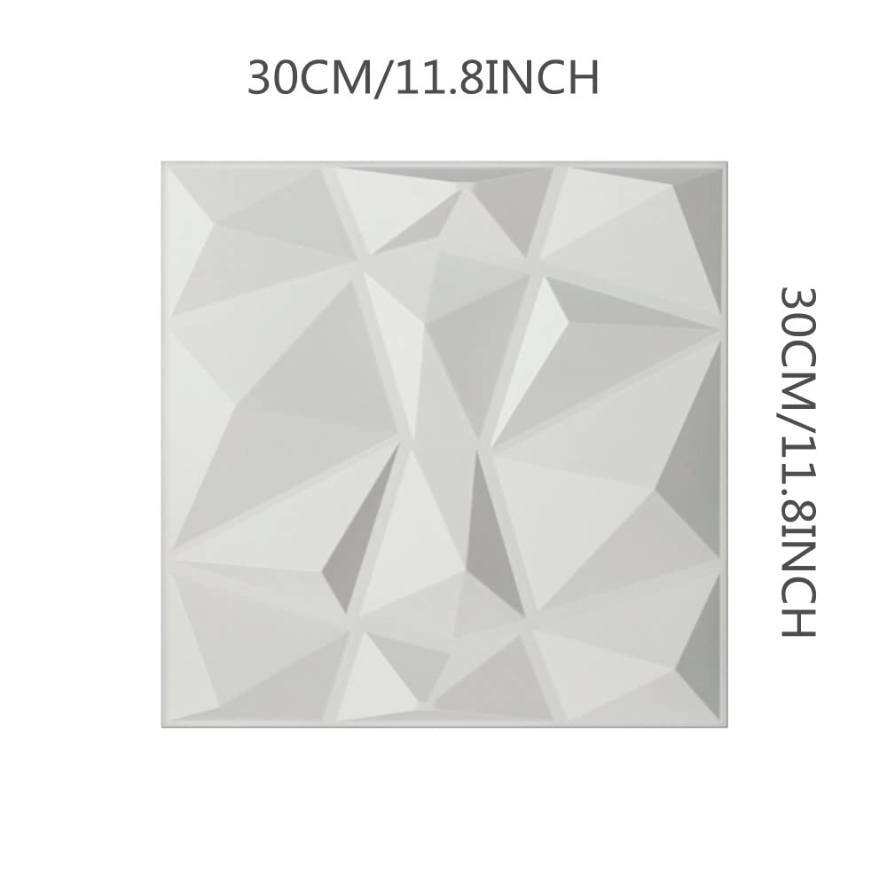 Lot de 25 panneaux muraux 3D en PVC imperméable Motif losanges 30 x 30 cm 24,2 m²