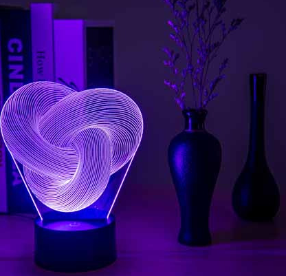 Twist Abstraite LED 3D Nuit Lumière Tactile Coloré Acrylique 3D Table Lampe Décoration Éclairage Bébé Humeur du Sommeil Lampe Meilleur Cadeau