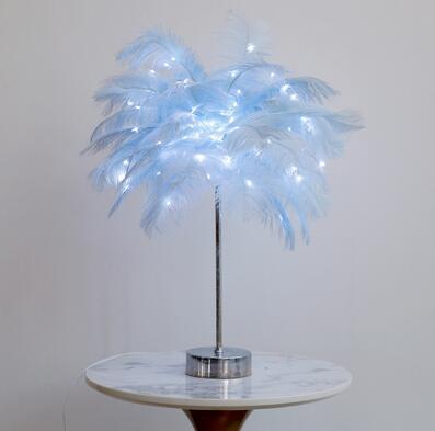 Plume Lampe Nordique Lampe de Bureau de Style Européen Chambre De Chevet Lampe De Table De Plumes Lumière de Nuit Lampe de Table Décoration Moderne