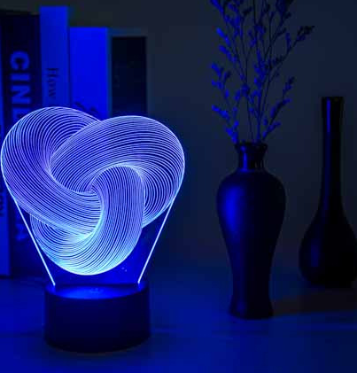 Twist Abstraite LED 3D Nuit Lumière Tactile Coloré Acrylique 3D Table Lampe Décoration Éclairage Bébé Humeur du Sommeil Lampe Meilleur Cadeau