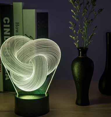 Twist Abstraite LED 3D Nuit Lumière Tactile Coloré Acrylique 3D Table Lampe Décoration Éclairage Bébé Humeur du Sommeil Lampe Meilleur Cadeau