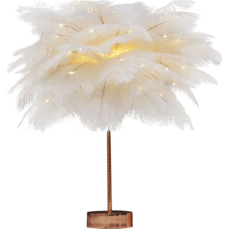 Plume Lampe Nordique Lampe de Bureau de Style Européen Chambre De Chevet Lampe De Table De Plumes Lumière de Nuit Lampe de Table Décoration Moderne