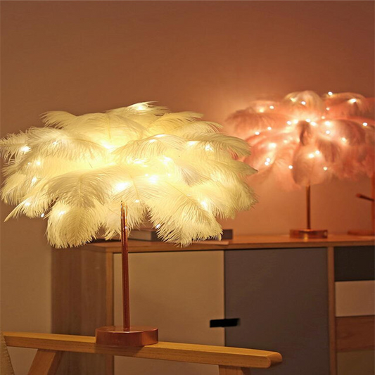 Plume Lampe Nordique Lampe de Bureau de Style Européen Chambre De Chevet Lampe De Table De Plumes Lumière de Nuit Lampe de Table Décoration Moderne