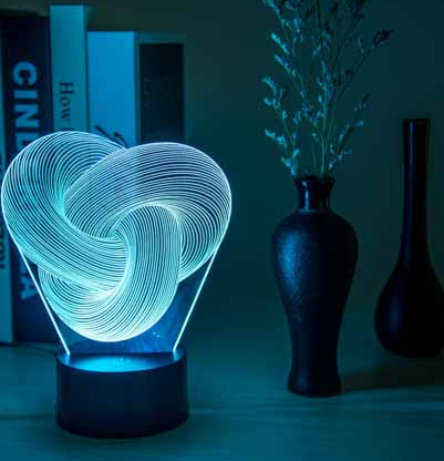 Twist Abstraite LED 3D Nuit Lumière Tactile Coloré Acrylique 3D Table Lampe Décoration Éclairage Bébé Humeur du Sommeil Lampe Meilleur Cadeau