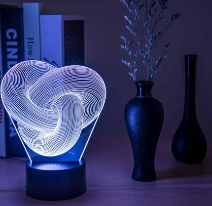 Twist Abstraite LED 3D Nuit Lumière Tactile Coloré Acrylique 3D Table Lampe Décoration Éclairage Bébé Humeur du Sommeil Lampe Meilleur Cadeau