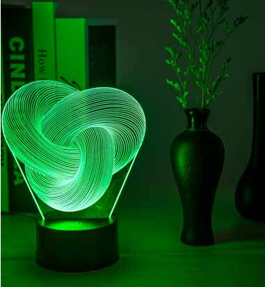 Twist Abstraite LED 3D Nuit Lumière Tactile Coloré Acrylique 3D Table Lampe Décoration Éclairage Bébé Humeur du Sommeil Lampe Meilleur Cadeau