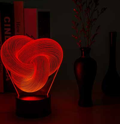 Twist Abstraite LED 3D Nuit Lumière Tactile Coloré Acrylique 3D Table Lampe Décoration Éclairage Bébé Humeur du Sommeil Lampe Meilleur Cadeau