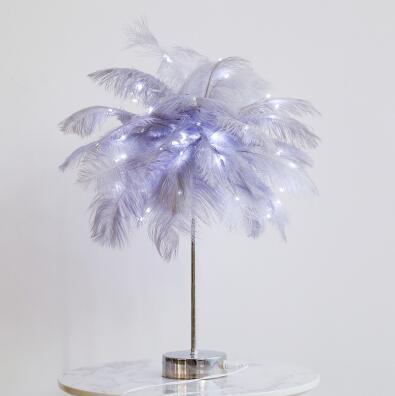 Plume Lampe Nordique Lampe de Bureau de Style Européen Chambre De Chevet Lampe De Table De Plumes Lumière de Nuit Lampe de Table Décoration Moderne