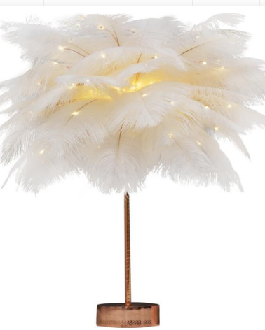 Plume Lampe Nordique Lampe de Bureau de Style Européen Chambre De Chevet Lampe De Table De Plumes Lumière de Nuit Lampe de Table Décoration Moderne