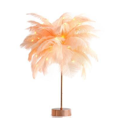 Plume Lampe Nordique Lampe de Bureau de Style Européen Chambre De Chevet Lampe De Table De Plumes Lumière de Nuit Lampe de Table Décoration Moderne