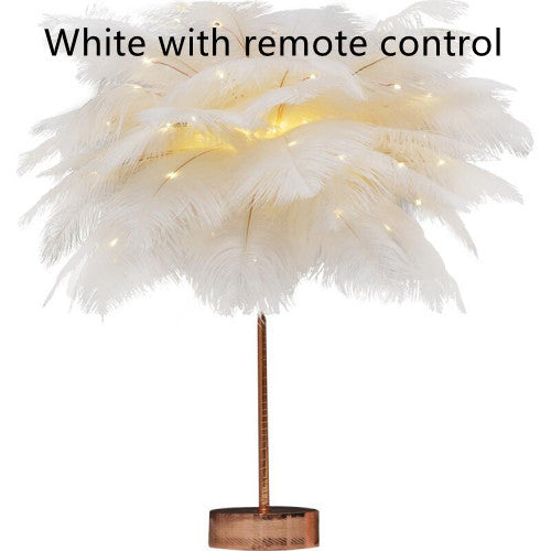 Plume Lampe Nordique Lampe de Bureau de Style Européen Chambre De Chevet Lampe De Table De Plumes Lumière de Nuit Lampe de Table Décoration Moderne